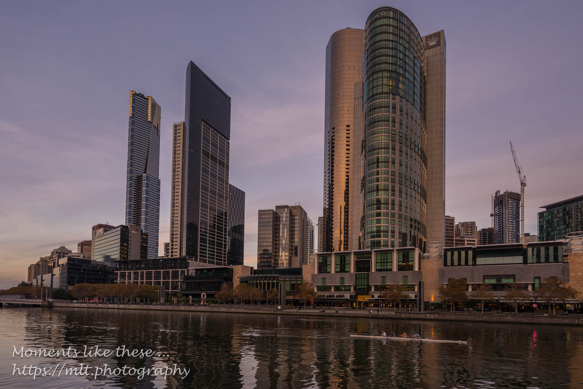 Crown Towers at dusk
