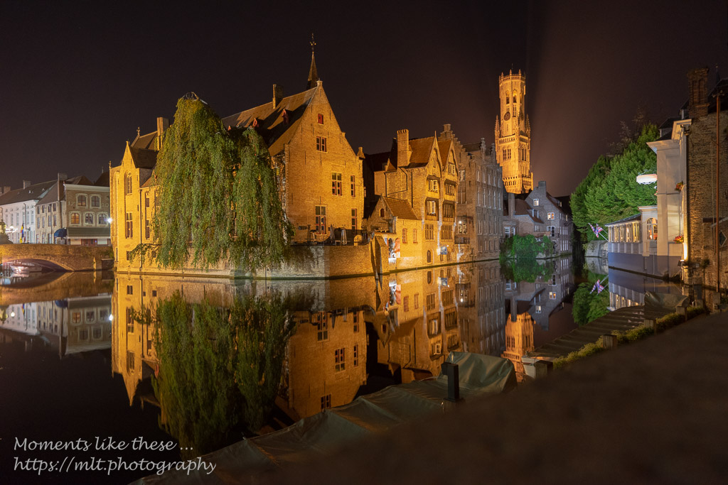 Rozenhoedkaai at night, Bruges