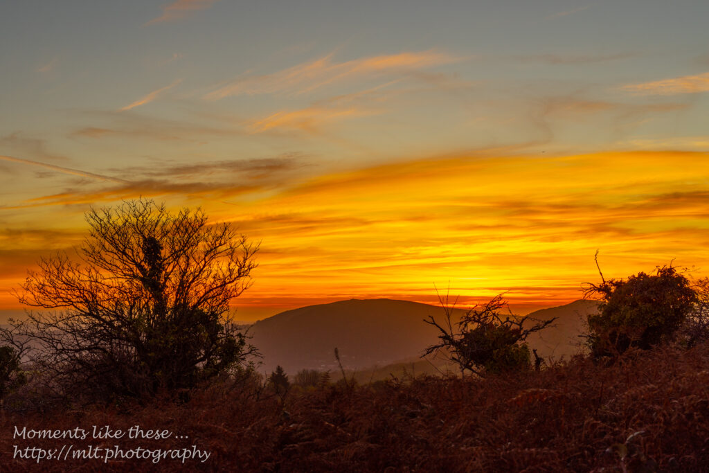 Sunset on Caerphilly Mountain