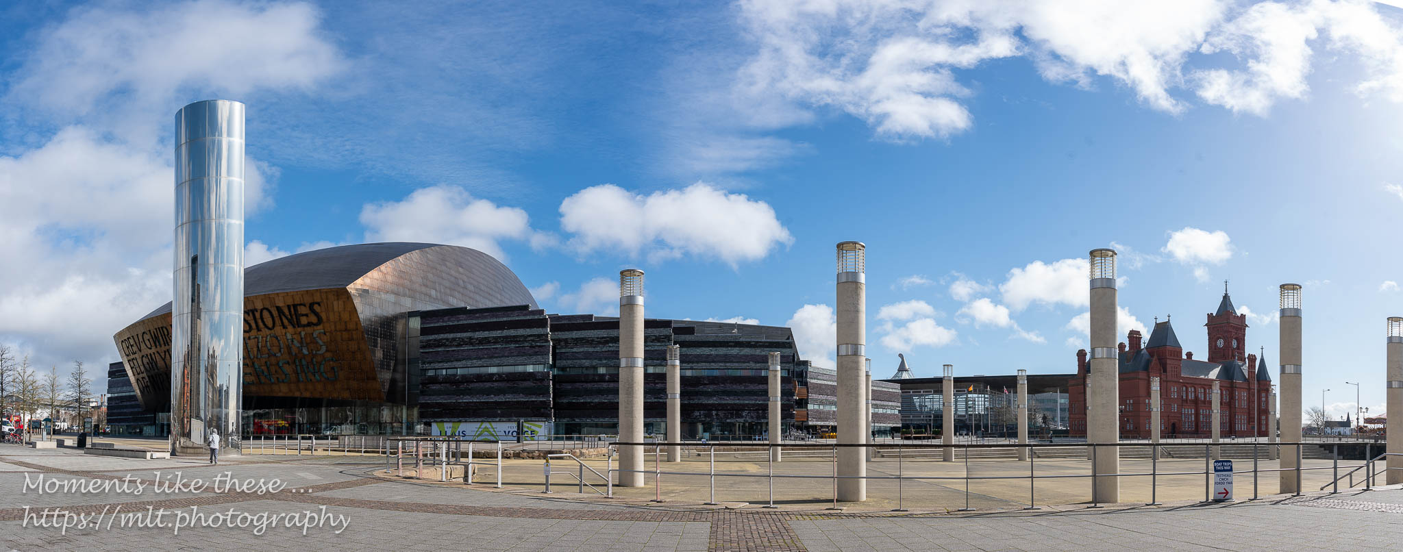 Wales Millennium Centre, Roald Dahl Plass and the Pierhead - Cardiff Bay